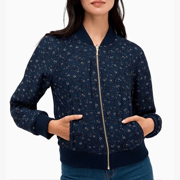NEW Kate Spade Out West Wild Roses Sz XS Reversible Bomber Jacket - Picture 11 of 12
